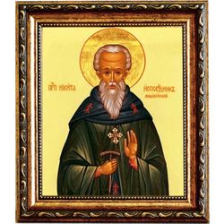 Никита Мидикийский преподобный игумен. Икона на холсте.