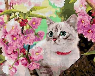 Алмазная мозаика 40*50см полн.заполн. "Кошка" (Lori)