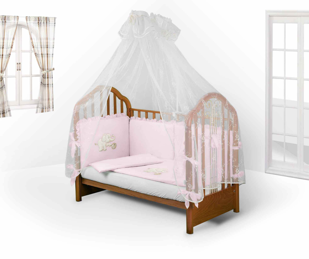 Арт.77732 Набор в детскую кроватку для новорожденных оптом - СЛОНИК 6пр