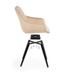 Стул на металлокаркасе Woodville Эгел крутящееся бежевый, черный глянец