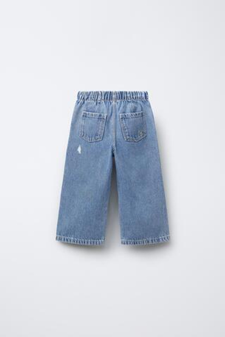 ZARA ДЖИНСЫ WIDE LEG FLUIDO, ВЫЦВЕТШИЙ СИНИЙ