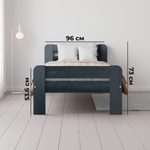 Кровать деревянная 90х200 Берт, односпальная, из сосны, цвет серый