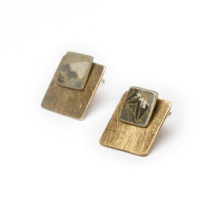 Серьги гвоздики квадратные черные Percheno 1,5 Черный