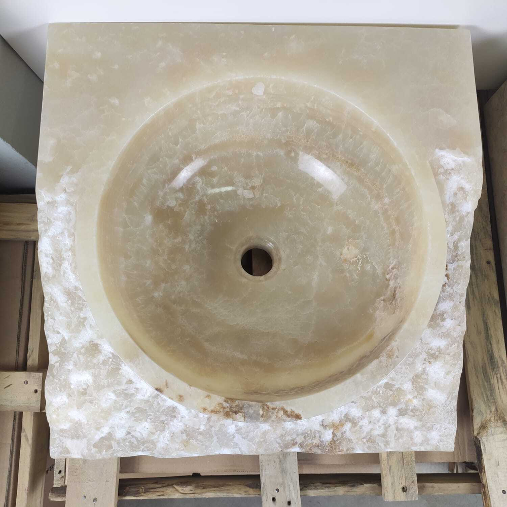 Раковина из оникса Kotak baskom Yellow KBS-61007 50*50*22