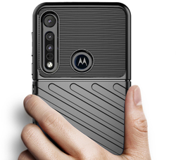 Чехол для Motorola Moto G8 plus цвет Black (черный), серия Onyx от Caseport