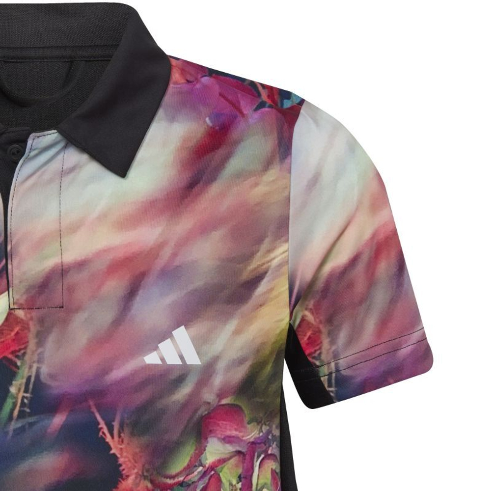 Футболка для мальчика теннисная Adidas Melbourne Tennis Polo Shirt - разноцветный/black