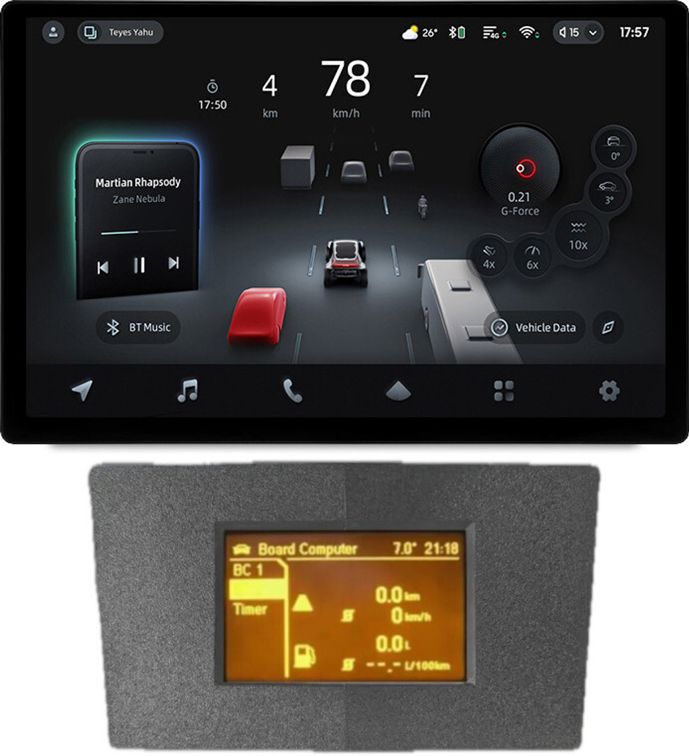 Магнитола для Opel Astra H (перенос БК вниз, серая) - Teyes CC4-PRO монитор 13" 2K QLED на Android 13, Snapdragon 778G, 8+128, AI, CarPlay, DSP, 4G SIM-слот