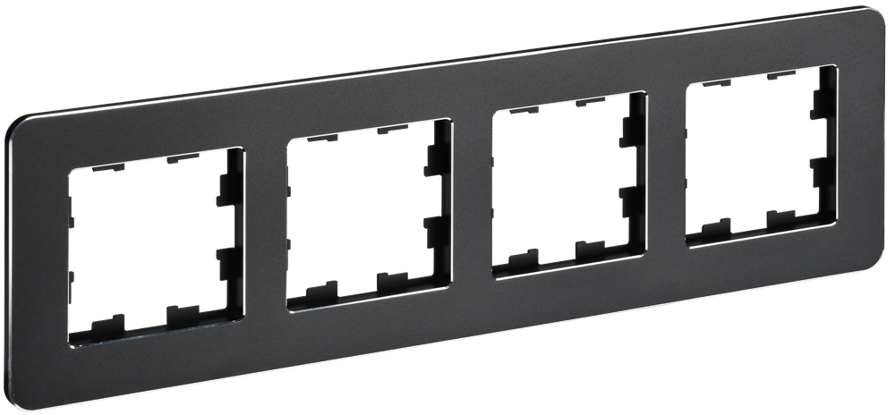 BRITE Рамка 4-местная РУ-4-1-Бр металл черный RE IEK