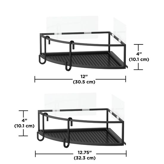 Набор из 2-х угловых полок для ванной cubiko, черные