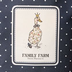 ФАРТУК "FAMILY FARM", 85Х70СМ 100% ХЛОПОК,СИНИЙ, КАЙМА,ТВИЛ,ПРОПИТКА