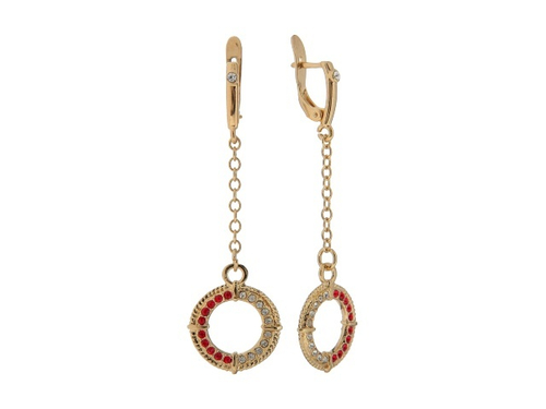 "Овер-штаг" серьги в золотом покрытии из коллекции "Морской круиз" от Jenavi  с английским замком