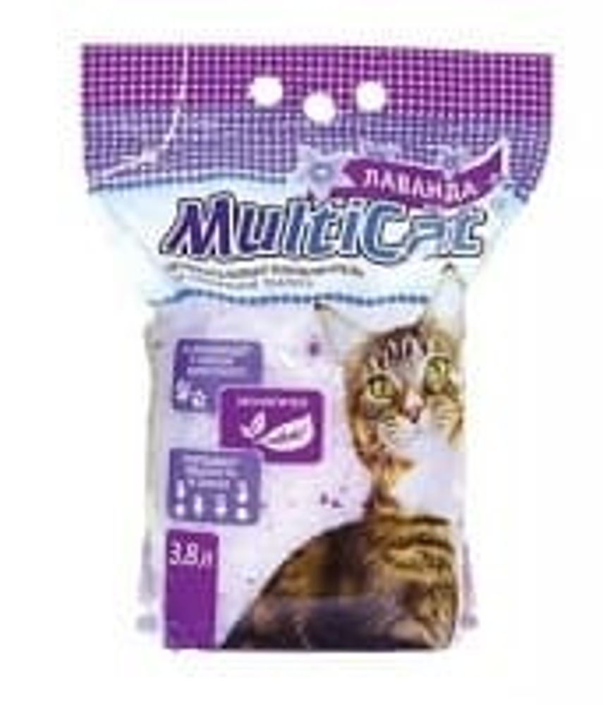НАПОЛНИТЕЛЬ &quot;MULTICAT&quot; 3.8л (СИЛИКАГЕЛЬ ФИОЛЕТОВЫЙ С ЗАПАХОМ ЛАВАНДЫ))