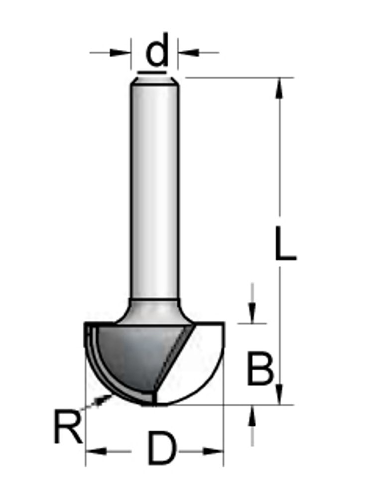 Фреза концевая галтельная D8,0 RB08005