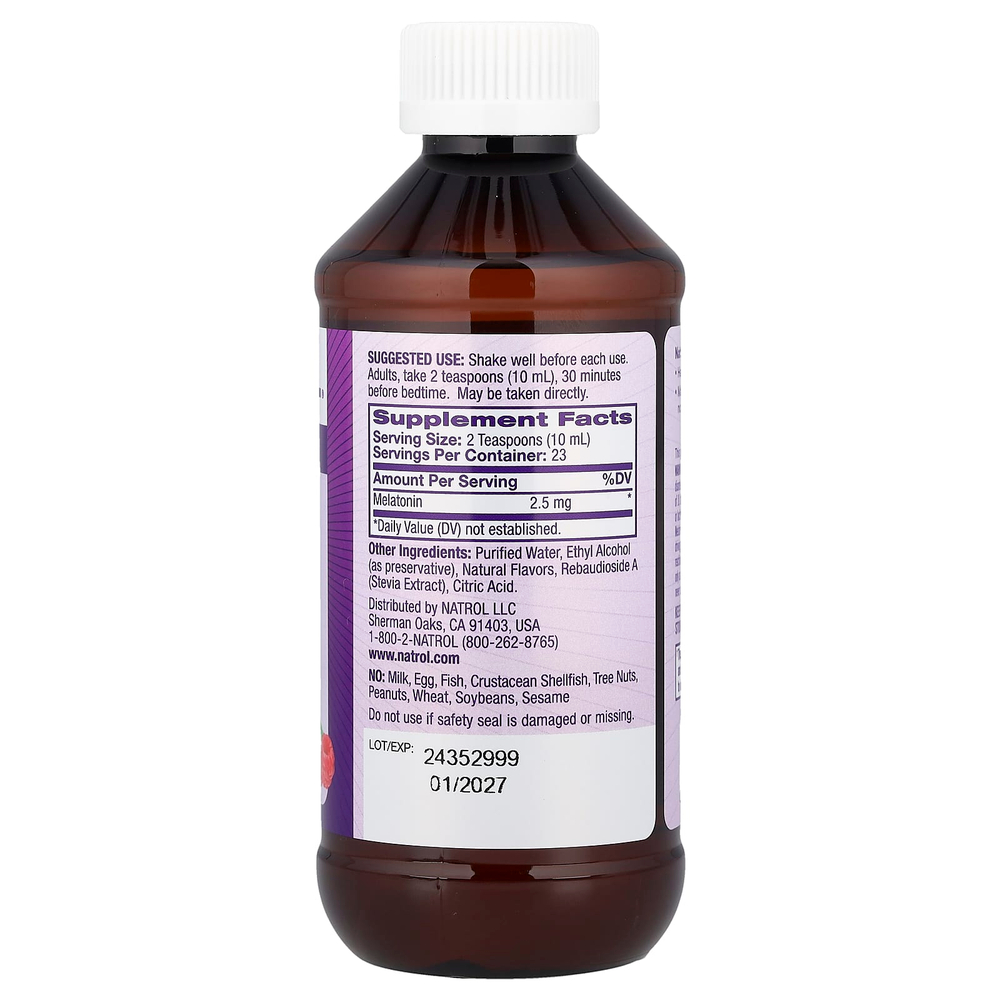 Natrol, жидкий мелатонин, со вкусом ягод, 2,5 мг, 237 мл (8 жидк. унций)