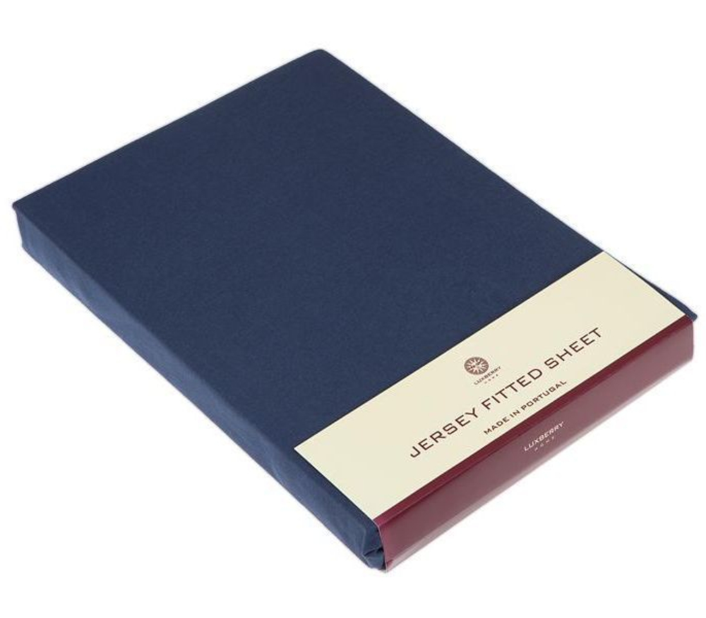 Простыня 180х200х30 Luxberry (Т) Трикотаж Джерси индиго Португалия