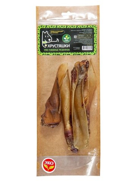 Лакомство для собак Хрустяшки Ухо говяжье резанное 70 г