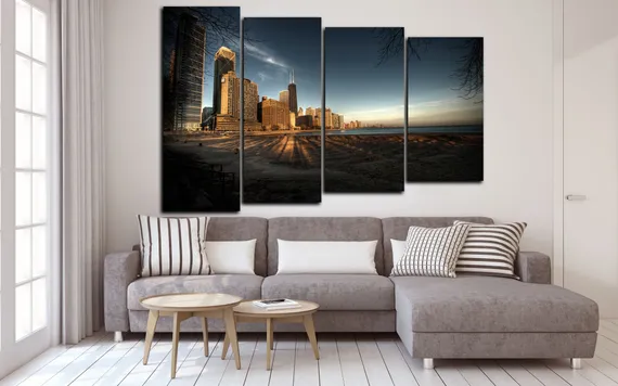 Модульная картина "Ночной город"