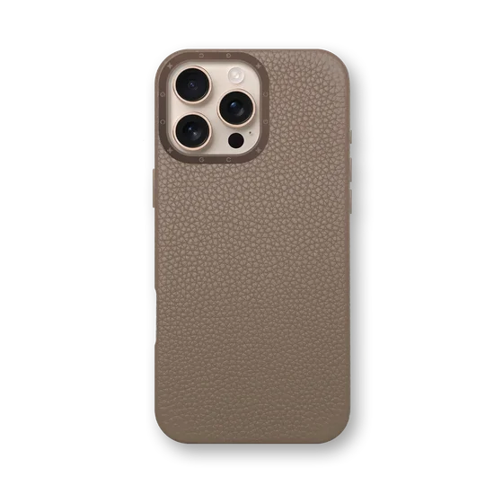 Чехол для iPhone 16 - Зернистая кожа - бежевый