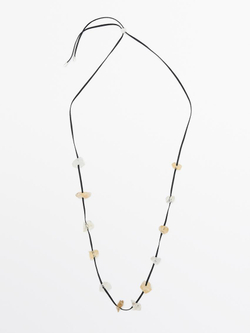 Massimo Dutti Ожерелье со стразами асимметричной формы, черный