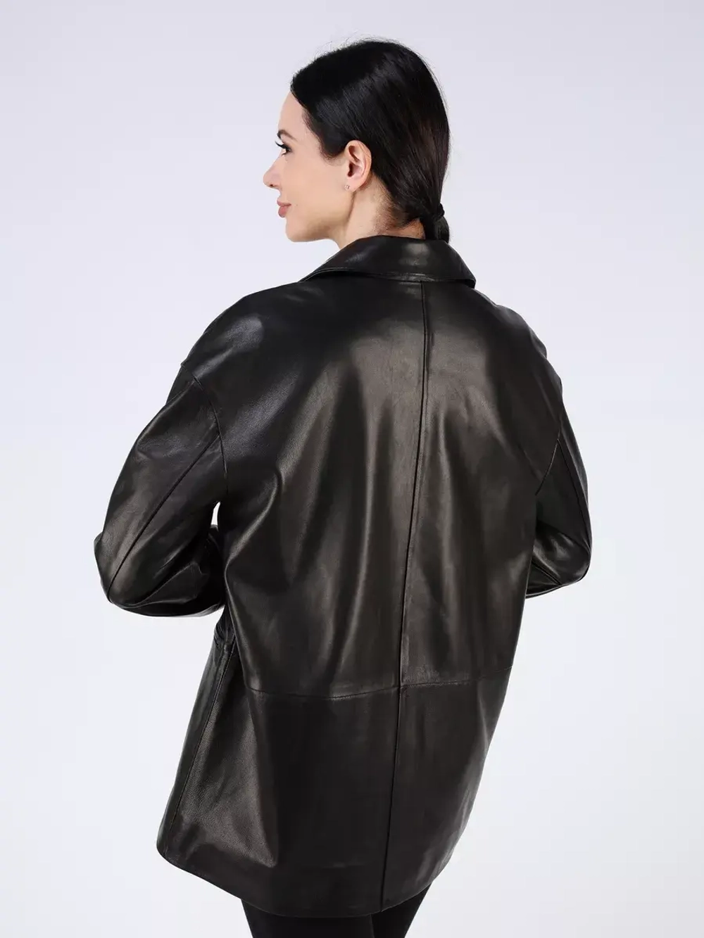 Кожаная куртка демисезонная оверсайз