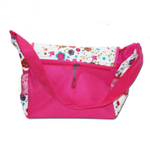 Сумка женская/для девочки Alingar, 250х300х110 мм, "Цветы", рем.через плечо, 1 отделение, влагост. текстиль, внеш. карманы, микс (черн и роз)