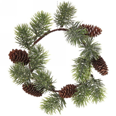 Венок хвойный новогодний «Золотистый лес» , 24 см