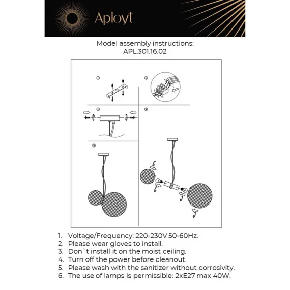 Светильник подвесной APL.301.16.02