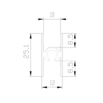 ЭКО Рамка средняя двери - центральный ригель (5,40 м) вельвет дарк (ПВХ) (AE0452) Aristo (Out)