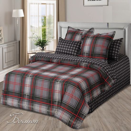 Семейный комплект постельного белья Бостон сатин