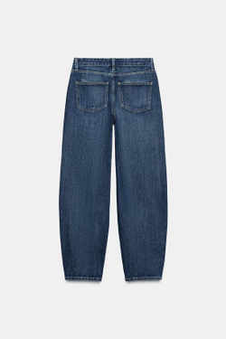 ZARA ДЖИНСЫ ZW COLLECTION BARREL СО СРЕДНЕЙ ПОСАДКОЙ, ВЫЦВЕТШИЙ СИНИЙ