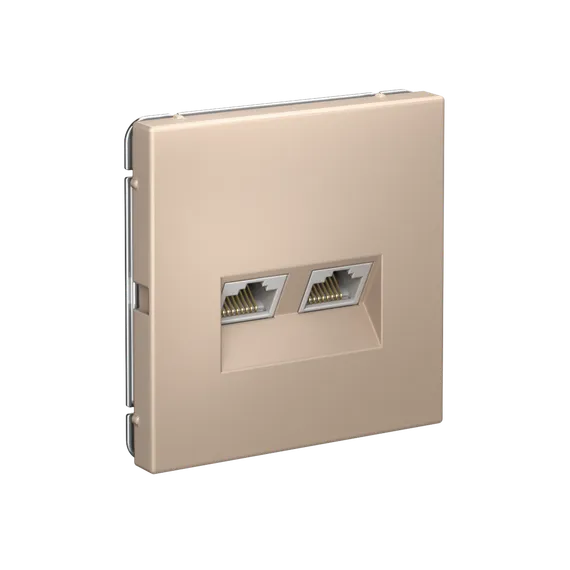 Розетка компьютерная 2-м ArtGallery RJ45 + RJ45 кат.5E механизм песочн. SE GAL001285