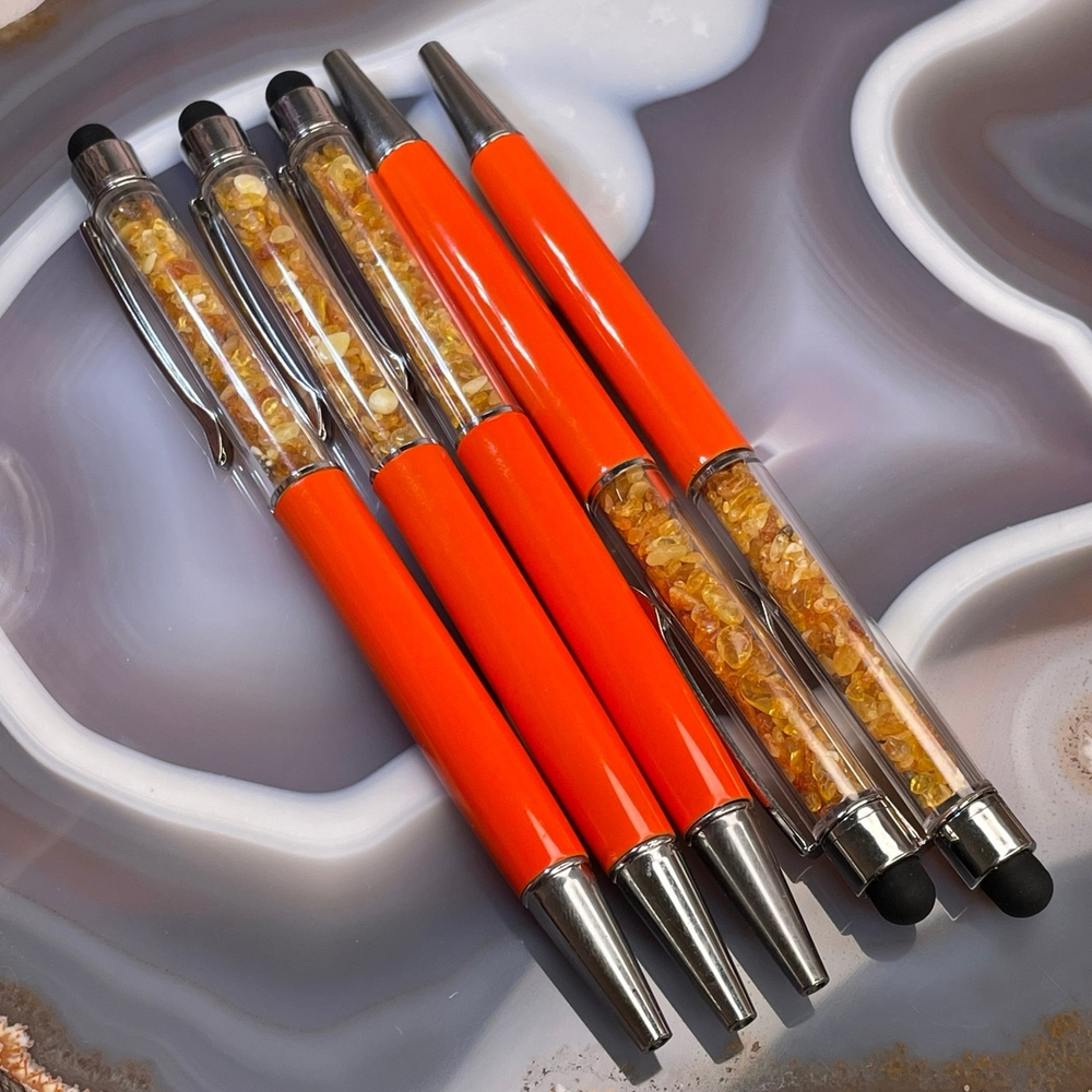 43828 Ручка Янтарь крошка 14см цв. оранжевый