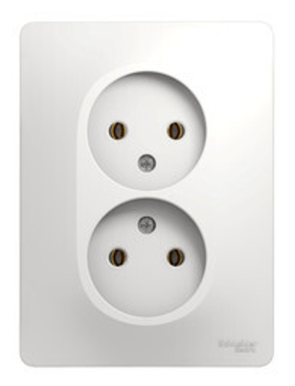 Розетка 2-м СП Glossa 16А IP20 без заземл. бел. SE GSL000120