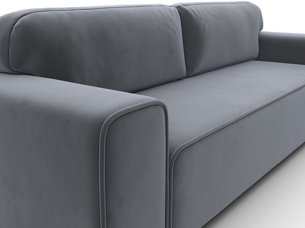 Диван прямой Лига-029, ВЕЛЮР Серый