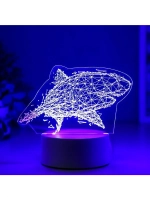 Светильник 3D ночник RISALUX «Большая акула», LED RGB, от се