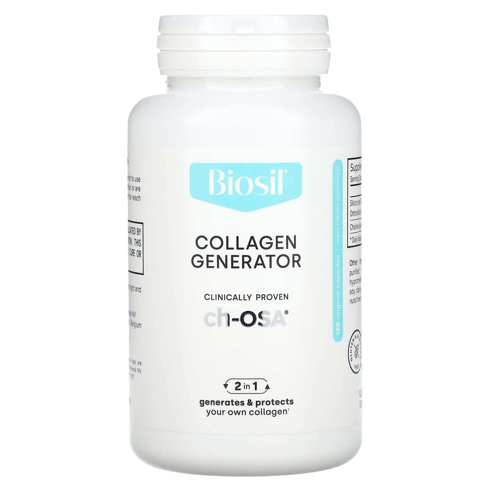 Biosil, Collagen Generator, средство для стимулирования производства коллагена, 120 оригинальных капсул