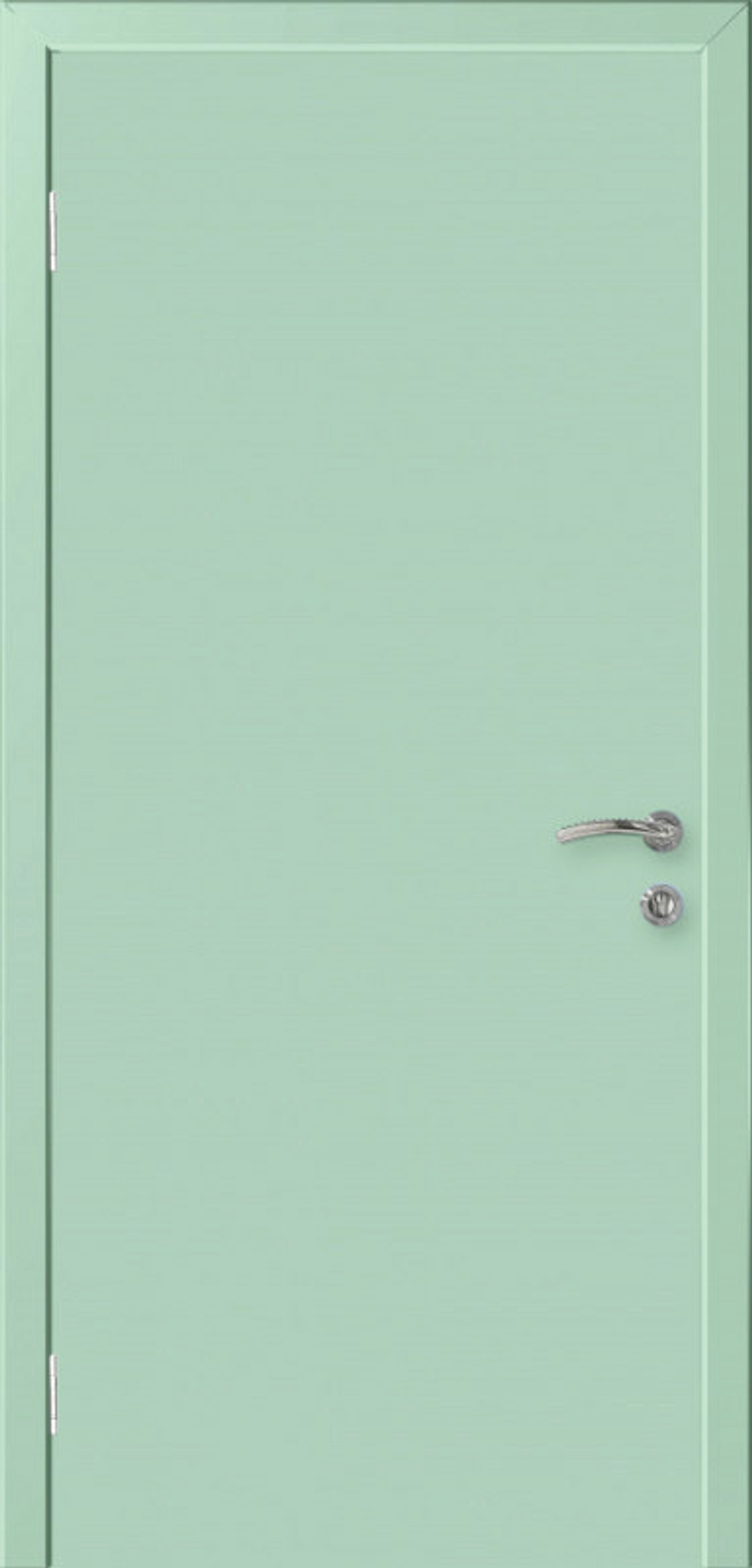 Дверь влагостойкая пластиковая KAPELLI classic Гладкая Моноколор Ментоловый 6019 + коробка