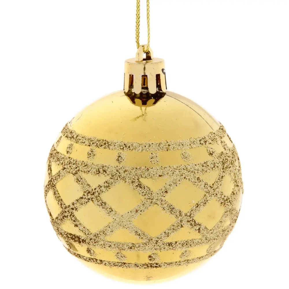 Новогодние шары 6 см (набор 3 шт) «Зимний узор», микс