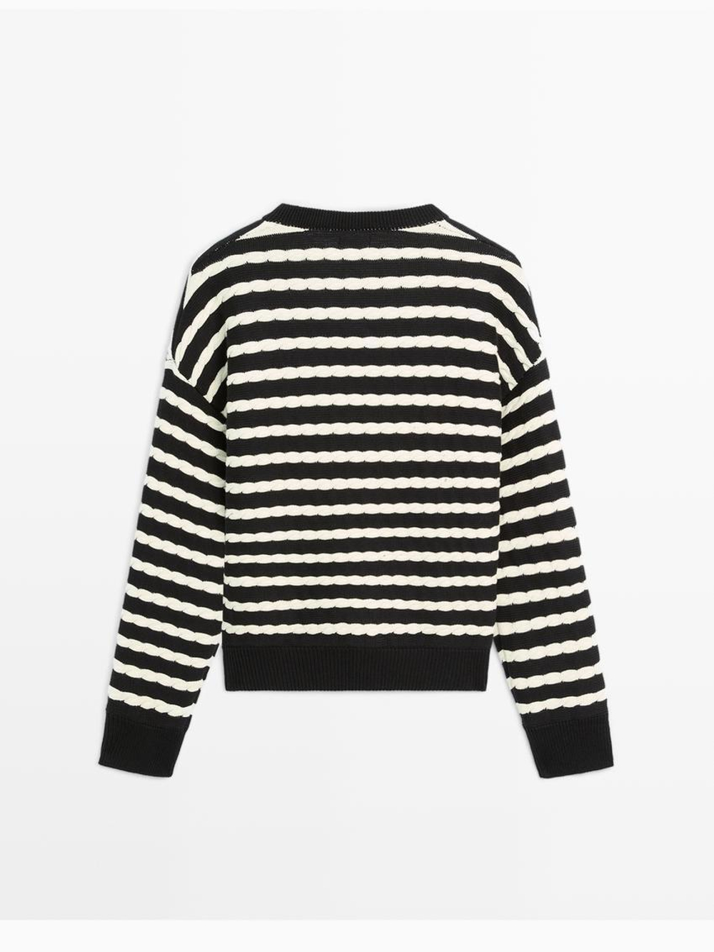 Massimo Dutti Кардиган из 100% хлопка в морском стиле, темно-синий