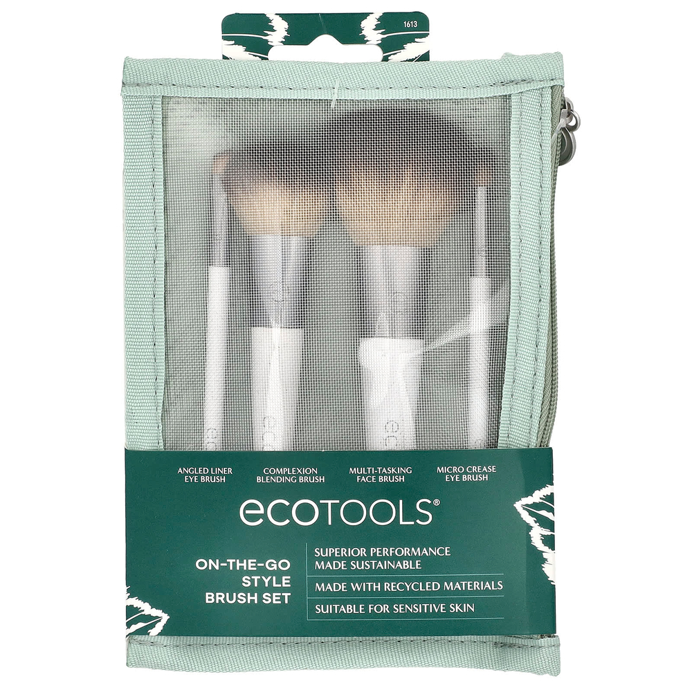 EcoTools, Набор кистей On-The-Go, 4 шт.