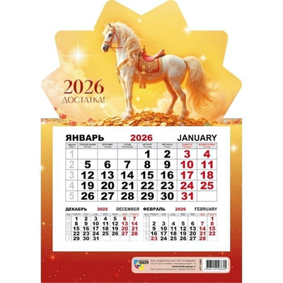 Календарь моно на магните 2026 символ года 9385 (Квадра)