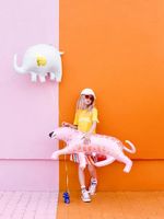 Шар (33''/84 см) Фигура, Слоник, Белый, 1 шт.