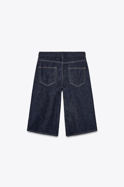 ZARA ДЛИННЫЕ ДЖИНСОВЫЕ ШОРТЫ-БЕРМУДЫ — ZW COLLECTION, СИНИЙ