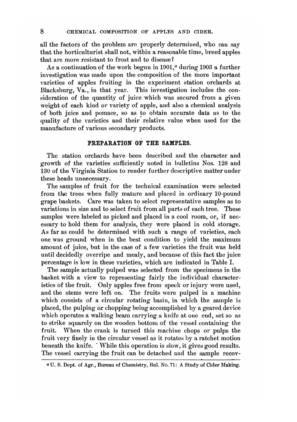 The chemical composition of apples and cider. I. The composition of apples in relation to cider and | Alwood, William Bradford