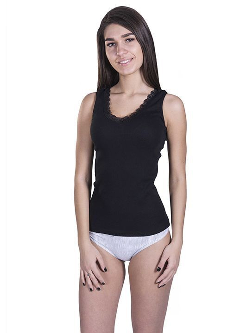 Женская майка на широких бретелях (Размер: XL) (Цвет: бежевый)