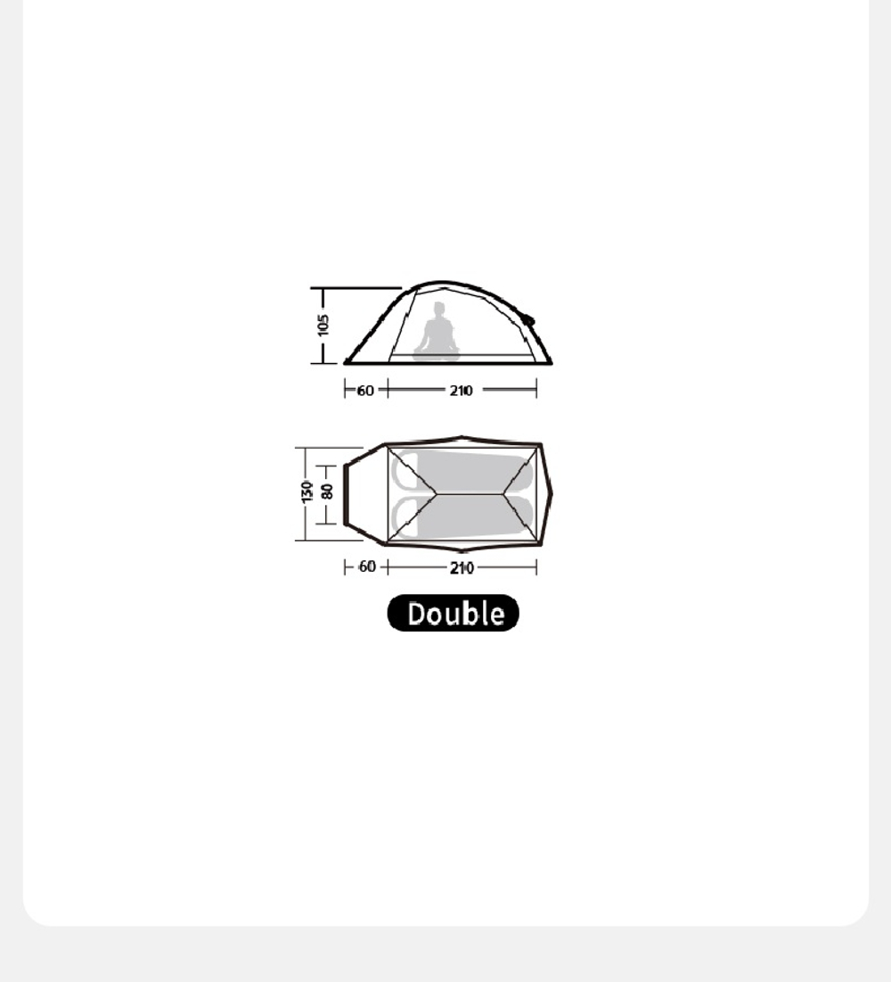 Палатка Naturehike Cloud Up Base 2-местная, алюминиевый каркас, зеленая-белая , артикул CNK2450WS032-2BGR