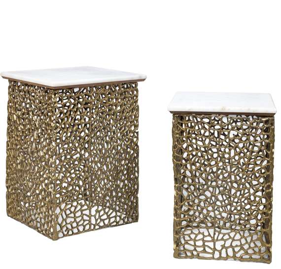 Кофейный столик из 2-х штук с мрамором