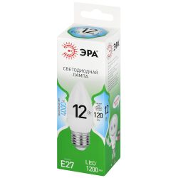 Лампа светодиодная ЭРА GREEN LINE LED B35-12W-840-E27 GL 12Вт свеча яркий белый свет E27 | Лампы cветодиодные Свеча (B/C)
