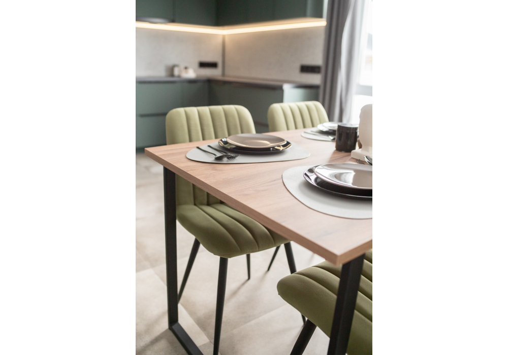 Стол деревянный Woodville Лиман 117 х 77 дуб крафт табачный, черный матовый, ножки черные