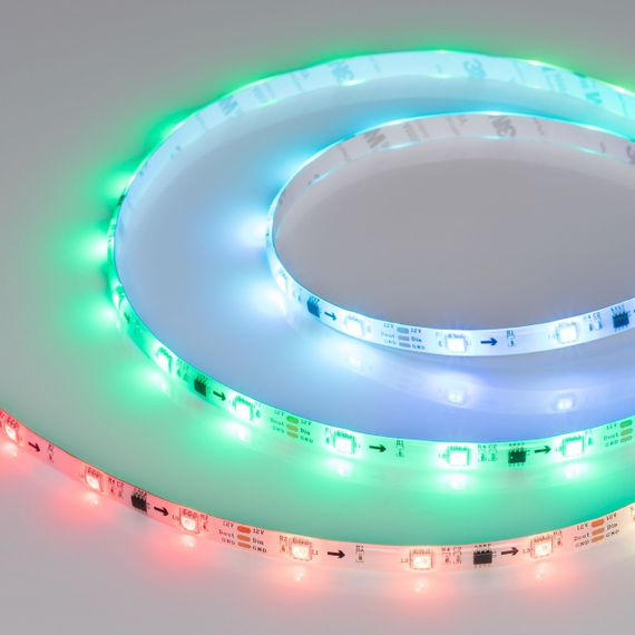 Светодиодная влагозащищенная лента Arlight 7,2W/m 30LED/m 5060SMD разноцветная 5M SPI-SE-B30-10mm 12V RGB-PX3 026369(2)